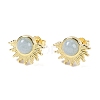 Natural Aquamarine Stud Earrings EJEW-K288-01G-01-1