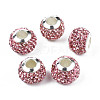 Handmade Polymer Clay Rhinestone European Beads RB-N053-001-01-1