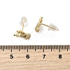 Deer Brass Micro Pave Clear Cubic Zirconia Stud Earrings EJEW-A146-03G-5