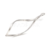 925 Sterling Silver Twisted Leaf Outline Connector Charms STER-R010-01P-2