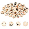 Printed Wood European Beads WOOD-PH0002-55-1