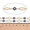 304 Stainless Steel Enamel Evil Eye & Rhombus Link Chains CHS-K021-13G-01-3