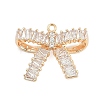 Brass Micro Pave Cubic Zirconia with Glass Pendants KK-Q026-04G-1