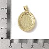 Oval with Virgin Mary Brass Micro Pave Clear Cubic Zirconia Pendants KK-K385-030G-4