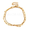 304 Stainless Steel Multi-Strand Chain Bracelets BJEW-G711-03A-G-1