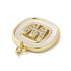 Rack Plating Brass Micro Pave Clear Cubic Zirconia Pendants KK-E102-33G-W-2
