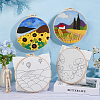 Flower Hanging Painting Needle Felting Kit for Beginners DIY-WH0304-983-5