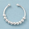 925 Sterling Silver Open Cuff Rings RJEW-P091-01C-S-1