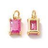 Real 18K Gold Plated Brass Micro Pave Cubic Zirconia Pendants X-KK-M243-08G-05-2