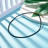 Natural Dyed & Heated Black Agate Beaded Necklaces for Women NJEW-JN03789-06-2