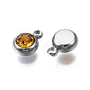 201 Stainless Steel Rhinestone Charms STAS-S068-18-2