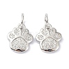 Brass Micro Pave Cubic Zirconia Charms ZIRC-C022-22P-1