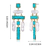 Synthetic Turquoise Rectangle Chandelier Earrings JE1132A-2