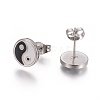 Feng Shui 304 Stainless Steel Stud Earrings EJEW-I235-16-3