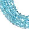 Transparent Electroplate Glass Beads Strands EGLA-A039-T4mm-B20-3