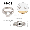 CHGCRAFT 6Pcs Adjustable Brass Finger Ring Components KK-CA0002-17-4