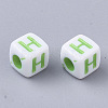 White Opaque Acrylic Beads MACR-R869-01H-2