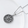 Vintage 304 Stainless Steel Pirate Rune Viking Compass Pendant Necklaces for Men Women AZ8972-2