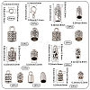 80Pcs 8 Styles Tibetan Style Alloy Cord End FIND-SC0020-98A-2