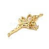Rack Plating Brass & Clear Cubic Zirconia Pendants KK-S372-12G-2