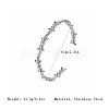 Dark Gothic Punk Irregular Thorn Wavy 304 Stainless Steel Open Cuff Bangles for Men Women EP9765-2-3