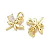 Brass Micro Pave Clear Cubic Zirconia with Glass Charms CU-CBA6E4E-16G-2