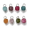 Natural Colorful Tourmaline Faceted Table Cut Cube Charms PALLOY-JF04367-02-1