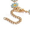 Enamel Daisy Link Chain Necklace NJEW-P220-01G-06-4