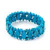 Synthetic Turquoise Stretch Bracelets BJEW-E355-01-2