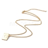 Titanium Steel Initial Letter Rectangle Pendant Necklace for Men Women NJEW-E090-01G-17-2