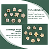 40Pcs 10 Style 1-Hole Alloy Enamel & Rhinestone Shank Buttons BUTT-PH0001-25-4