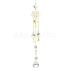 Glass Round Pendant Decorations HJEW-JM01231-3