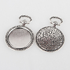 Vintage Tibetan Style Alloy Carved Floral Pattern Pendant Cabochon Bezel Settings TIBEP-O006-21AS-2
