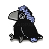 Crow with Flower Enamel Pins JEWB-K040-01B-1