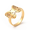 Ion Plating(IP) 201 Stainless Steel Butterfly Thick Finger Ring for Women RJEW-G266-20G-3