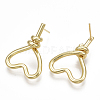 Brass Stud Earrings X-KK-S348-372-2