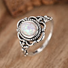 Alloy with Plastic Imitation Opal Finger Rings FS-WG4C942-01-2