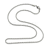 Tarnish Resistant 304 Stainless Steel Necklaces Unisex Rope Chain Necklaces NJEW-507L-10D-3