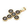 Ion Plating(IP) 304 Stainless Steel Enamel Rhinestone Pendants STAS-Q325-05H-G-2