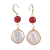 Natural Baroque Pearl Keshi Pearl Dangle Earrings EJEW-JE03907-4