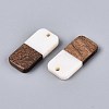 12Pcs 6 Styles Opaque Resin & Walnut Wood Pendants RESI-N053-22-2