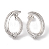 Brass Micro Pave Clear Cubic Zirconia Stud Earrings for Women LS-EJEW-A110-04P-2