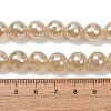 Electroplated Natural Agate Beads Strands G-B191-A07-10mm-07-5