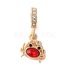 Rack Plating Alloy Rhinestone European Dangle Charms PALLOY-S189-38G-03-1