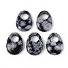 Natural Snowflake Obsidian Large Hole Pendants G-N348-06B-11-1