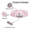 2Pcs 2 Style Natural Rose Quartz Stretch Bracelets Set BJEW-SW00095-2