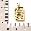 Brass Micro Pave Clear Cubic Zirconia Pendants KK-G521-01G-B-3