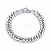 Tarnish Resistant Men's 304 Stainless Steel Diamond Cut Cuban Link Chain Bracelets X-BJEW-L673-002C-P-1