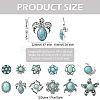 12Pcs 12 Styles Alloy Rhinestone & Resin Imitation Turquoise Snap Buttons BUTT-CJ0001-04-2