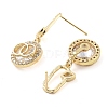 Brass with Glass Dangle Stud Earrings EJEW-Q800-14KCG-2